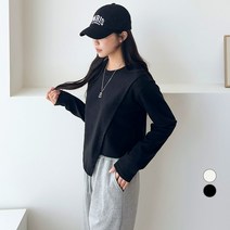 세컨그라운드 여성용 언발 컷팅 티셔츠