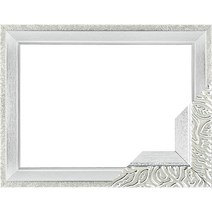누니액자 고급형 우드 슬림 앤틱 패브릭형 보석 십자수 액자 40 x 50 cm SF08, 퓨어실버