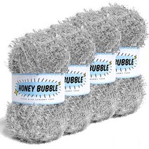 니뜨 허니 버블 수세미 뜨개실 75g x 4p + 무료 도안 세트, 45 실버