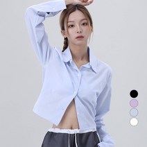 어썸어라운드 여성용 세미 크롭 뒷밴딩 셔츠