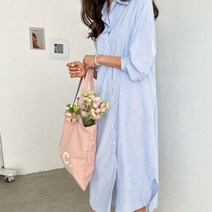 피핀 여성용 스트라이프 셔츠 롱 원피스 38266