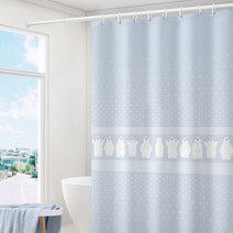 마켓A 캐릭터 패브릭 샤워커튼 곰블루 180 x 180 cm, 1개