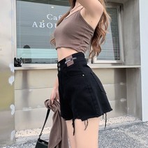 마더브띠 여성용 사이드 라벨 빈티지 트임 반바지