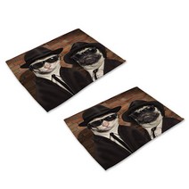 더플로우 동물의 왕국 셀레브리티의 초상 테이블 매트 2p, 12, 42 x 32 cm