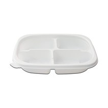 생활엔 다용도 밀폐죽 반찬용기 4칸 백색 뚜껑 별매, 1개입, 50개