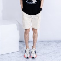 남성용 더간지 베이직 롤업 밴딩 카고반바지