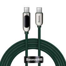 베이스어스 LED 디스플레이 100W C타입 고속충전케이블 CATSK-C06, 그린, 2m, 1개