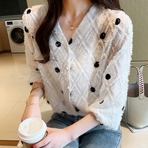 어썸풀 로움버스 도트 블라우스