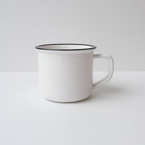 란데르스 에나멜러스 도자기 머그컵 370ml, 화이트, 1개