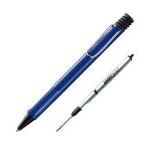 LAMY 사파리 볼펜 1.0mm + M16F 검정 볼펜리필심 0.8mm 세트, 볼펜(블루), 케이스(랜덤발송), 1세트