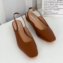 파이 여성용 스퀘어 슬링백 플랫슈즈 3cm K012