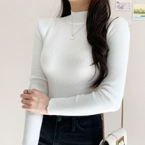 가비진 여성용 반목 목폴라 스판 니트