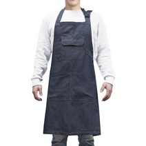 레뷰가운 닌넨 목고리 앞치마 AFM03, 곤색, 1개