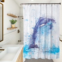 마켓에이 유니크 에니멀픽쳐 샤워커튼 YL010 90 x 180 cm, 1개, 멀티(혼합)컬러
