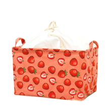 바우마켓 다용도 수납 패브릭 정리함 S, 딸기, 1개