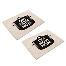 더플로우 모노톤 딜리셔스 쿠킹 클레스 린넨 테이블 매트 2p, 08, 42 x 32 cm