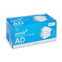 맑은하루 일회용 에이원 황사 비말차단 덴탈 마스크 대형 KF-AD, 50개입, 흰색, 1개