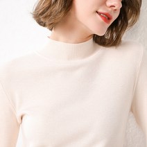 솔레일 여성용 앨리 하프 터틀넥 반목 니트