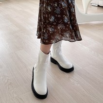 여성용 벨리 볼드 토 앵클 워커 부츠
