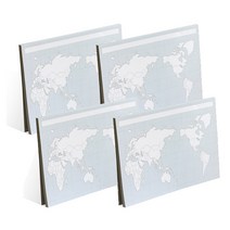 인디고 혼자 공부 지도 메모 패드, 세계지도, 4개