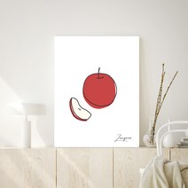 오홀리브 액자테이블 소 60 x 40 x 27 cm 기본다리, 레드링고