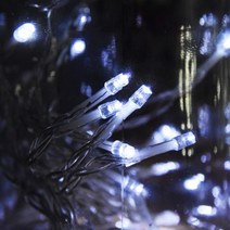 파티해 LED 건전지 투명선 줄전구 50구 x 2p 세트, 백색