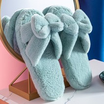 헤스티아 리본공주 털 실내화, 민트