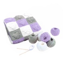멜로우 니팅 하트 블랭킷 DIY 키트, 라일락, 1세트