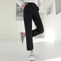 빼빼 여성용 더블버튼 슬림배기 스판 면바지