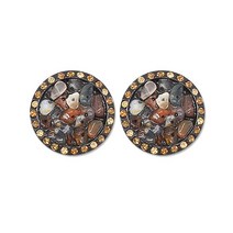 고급 진주 큐빅 보석 포인트 단추 대리석 30mm, 오렌지, 2개