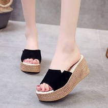 여성용 하찌몰 가스모르 슬리퍼형 뮬 웨지 샌들 A234WS00957