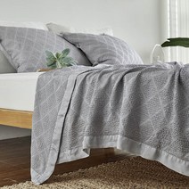 비컨디자인 풍기인견 다이아몬드 와플 피그먼트 워싱 홑이불, 라이트그레이