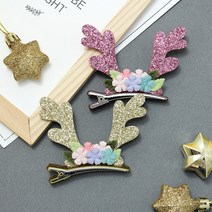 비단길 아동용 화관 루돌프 집게핀 2p