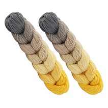 브랜드얀 리트위스트 브레이드 레인보우 뜨개실 2p, 7612번 그레이옐로우셰이드, 250m, 2개