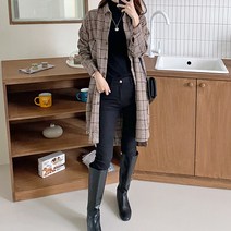 캐슈넛 체크롱 남방 임부복