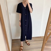 보리맘 코인 브이넥 빅사이즈 여름 임부 원피스 a600