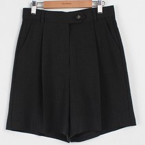 빼빼 여성용 린넨 핀턱 스판 4부 반바지
