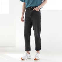 플레이즈 남성용 주름 워싱 슬림 와이드 데님 팬츠