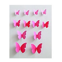 3D 리얼 나비 스티커 12p, 핑크