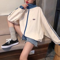 따봉오빠 여성용 밑단 조임 스포티 캐주얼 바람막이 JNH1207
