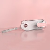 로위드 강아지 접이식 슬라이드 실리콘 물병, 핑크, 1개