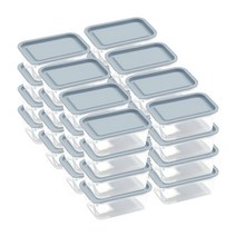 심플쿡 냉동 밥도시락통 사각 전자렌지 용기 400ml 라이트그레이, 용기 32p, 32개