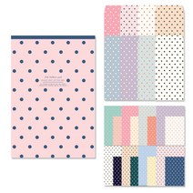 톡톡팬시 러블리 도트 패드 편지지 + 세로 봉투 8종 + 편지지 2종 세트, 핑크블루(패드), 혼합색상(봉투), 랜덤발송(편지지), 1세트