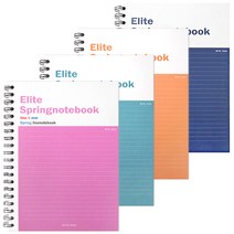 투영디자인 5000 엘리트 하드커버 유선노트 4종 세트, 네이비, 핑크, 머스타드, 피콕그린, 1세트