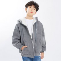 고스트리퍼블릭 아동용 백 오버 프린팅 오버핏 양털 후드집업