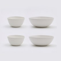 오체어스 조약돌 공기 대접 2인 세트, 화이트, 공기 2p, 대접 2p