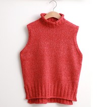 럽스 여성용 도리 터틀넥 니트 조끼