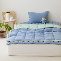마틸라 우리아이 행복수면 굿모닝 고밀도면 키즈 차렵이불 슬림형 + 베개커버 세트, 블루소다