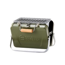 오슬로 아웃백 캠핑 BBQ 화로 그린, 1개, S