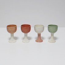 달소금 도자기 유광 손잡이 술잔세트, 1세트, 술잔 4종